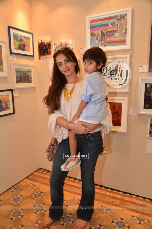 Seema Khan poses for the media at The Gateway Schools Annual Art Show