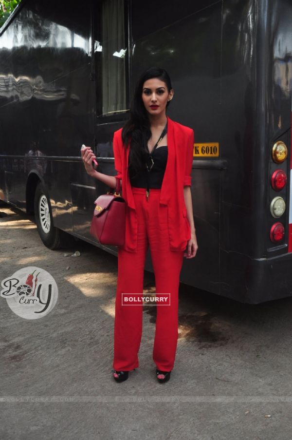 Amyra Dastur wears Red for Promotions of Mr. X