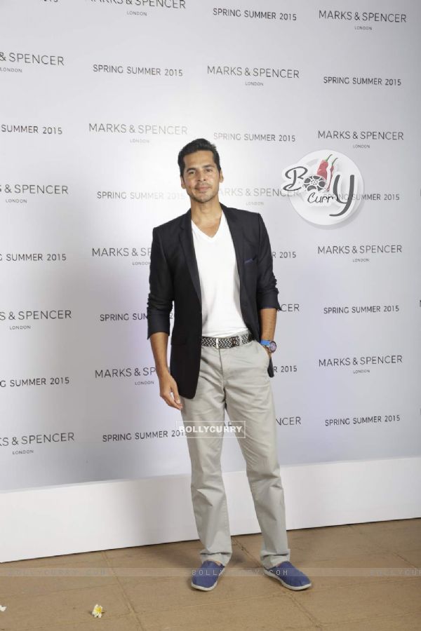 Dino Morea poses for the media at Marks & Spencers Spring/Summer 2015 Collection Launch