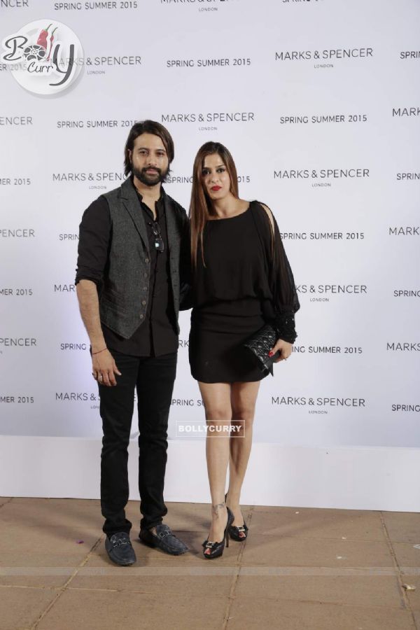 Apurva Agnihotri and Shilpa Saklani pose for the media at Marks & Spencers 2015 Collection Launch