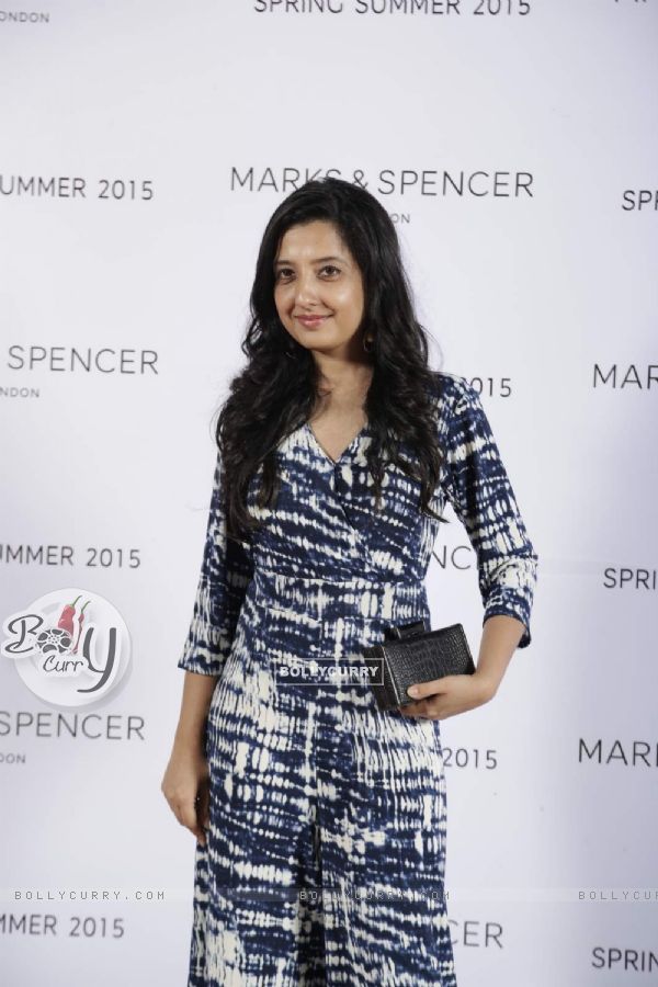 Amy Billimoria poses for the media at Marks & Spencers Spring/Summer 2015 Collection Launch