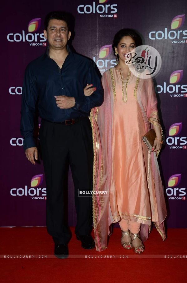 Madhuri Dixit with Her Husband at Color's Party