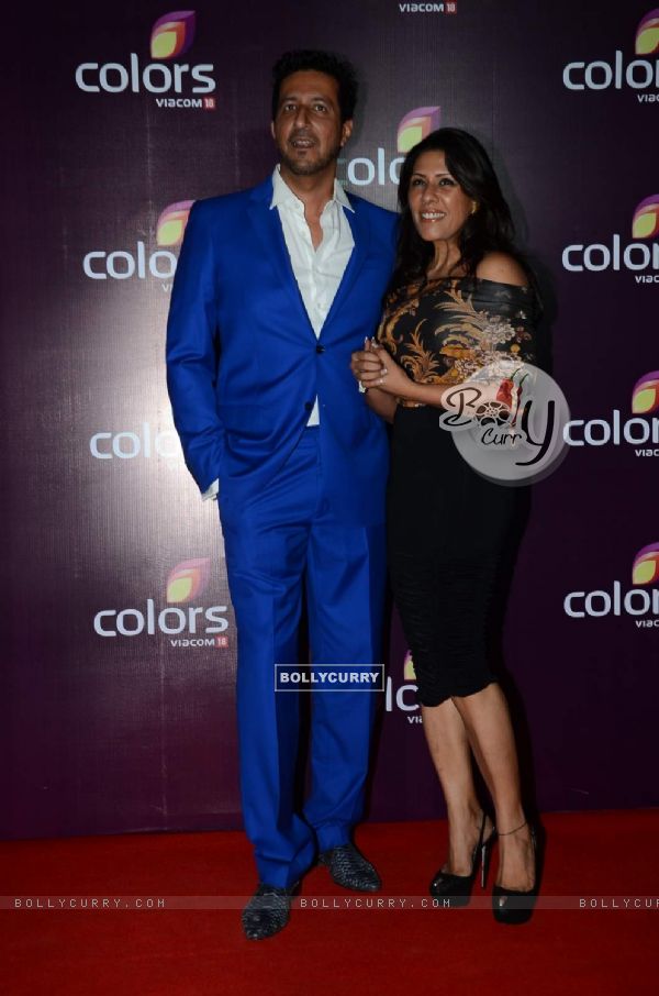 Sulaiman Merchant with his wife at Color's Party