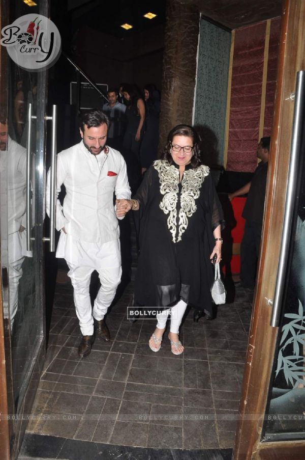 Saif Ali Khan with Babita Kapoor at her Birthday