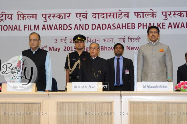 Honorable President Pranab Mukherjee & Minister of Broadcasting Arun Jaitley at National Awards 2015