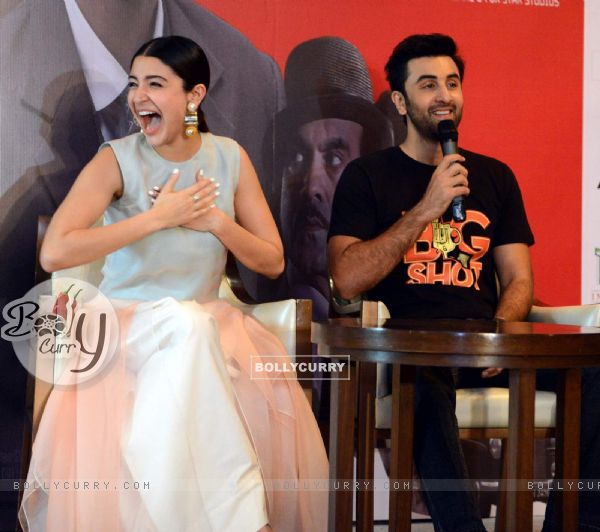 Anushka Sharma was snapped laughing out loud at the Promotions of Bombay Velvet in Delhi