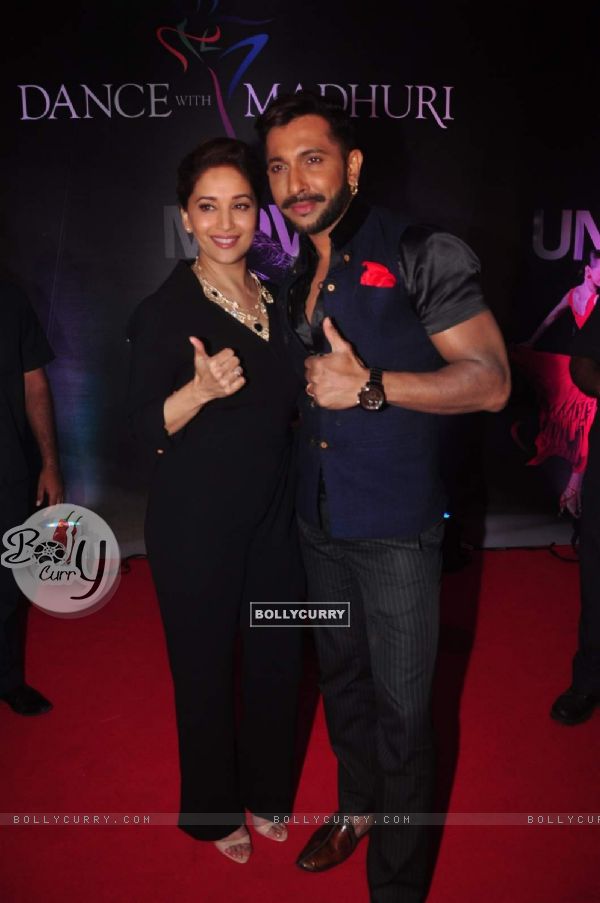Madhuri Dixit and Terence Lewis Pose at Launch of Dance with Madhuri