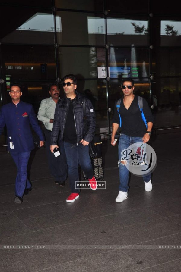 Karan Johar and Varun Dhawan Returns From AIBA
