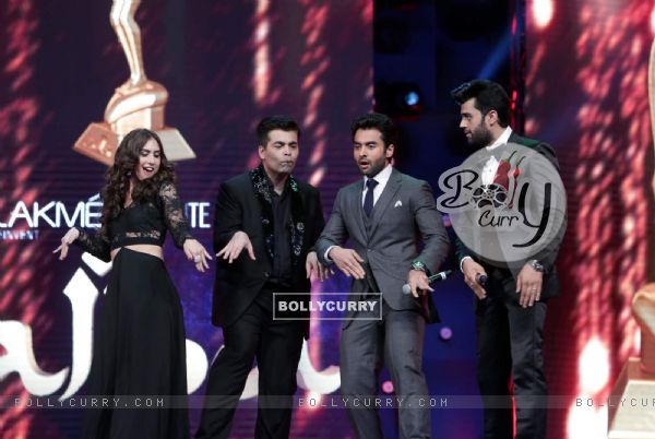 Jackky and Lauren Shakes a Leg With Karan and Manish at AIBA Awards