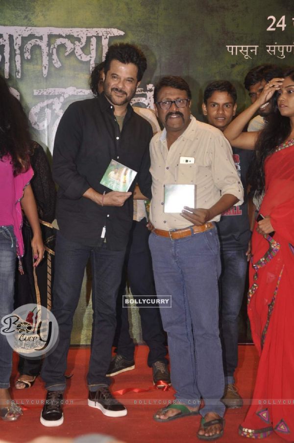 Anil Kapoor Poses With Vijay Patkar at Music Launch of Marathi Movie 'Manat Lya Unhat'