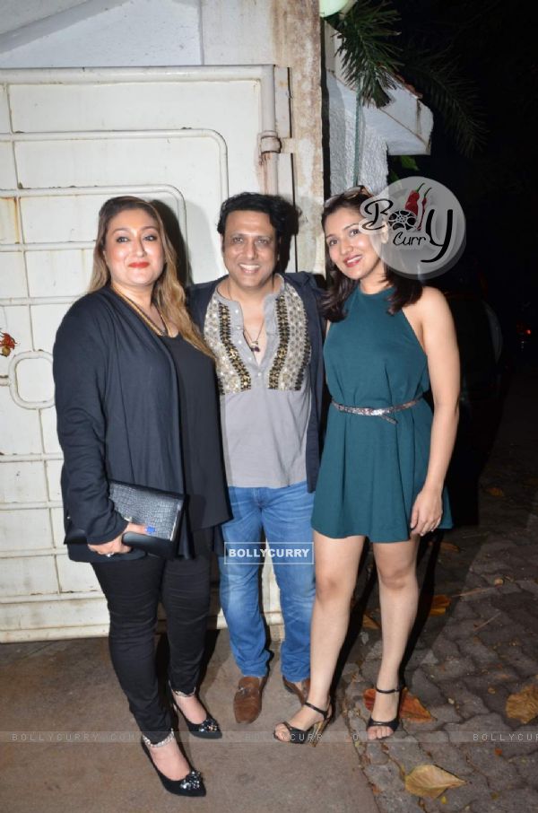 Govind With His Daughter Tina Ahuja and Wife at Special Screening of Second Hand Husband