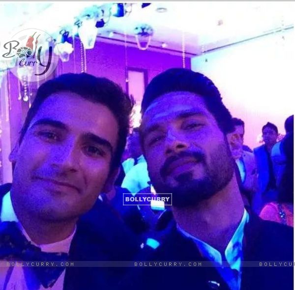Shahid Kapoor With a Friend at His Wedding Reception
