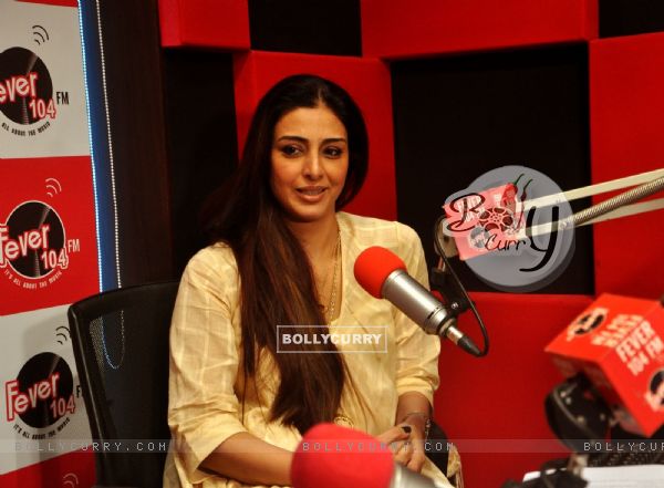 Tabu interacts with the listeners at the Promotions of Drishyam on Fever FM (370343)