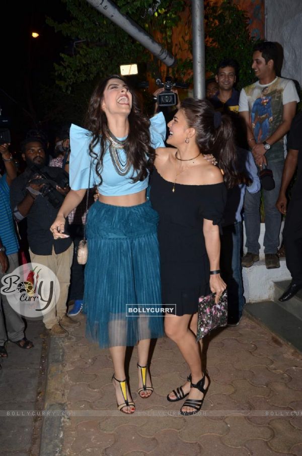 Happy Moments! - Sonam Kapoor and Jacqueline Fernandez at Success Bash of ABCD 2