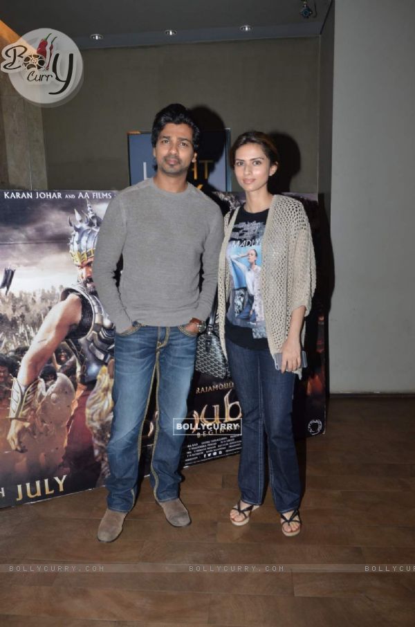 Nikhil Dwivedi and Gauri Pandit at Screening of Bahubali (370882)