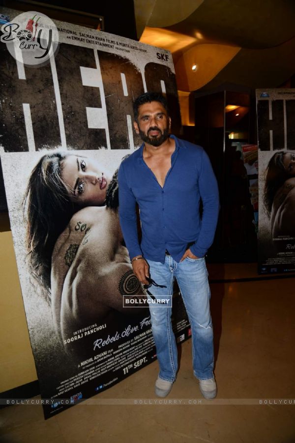 Suniel Shetty poses for the media at the Trailer Launch of Hero