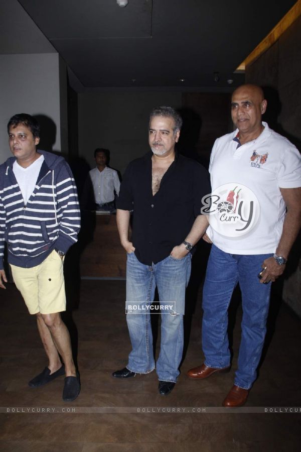 Naved Jaffery and Puneet Issar pose for the media at the Screening of Bahubali (371677)