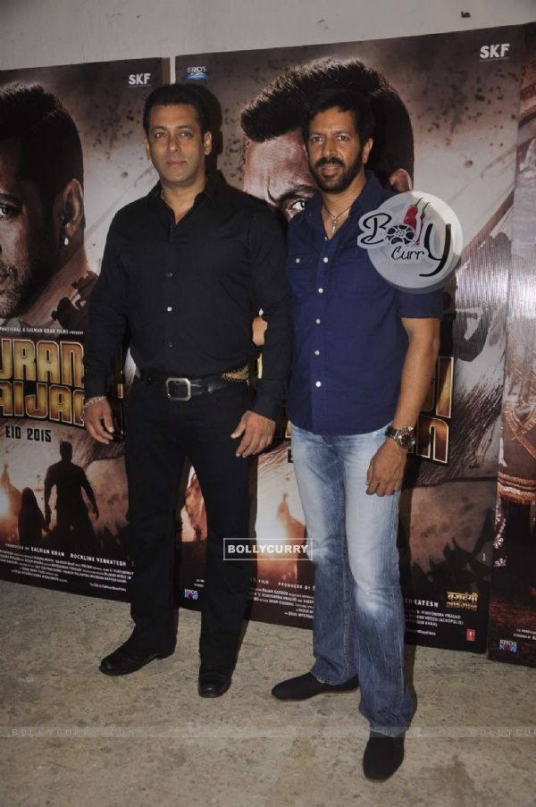 Salman Khan and Kabir Khan pose for the media on the occasion of Eid