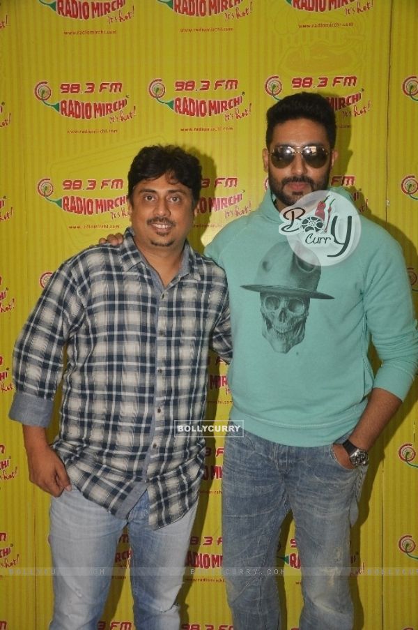 Abhishek Bachchan and Umesh Shukla at Promotions of All is Well on Radio Mirchi (371946)