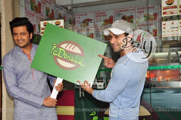 Riteish Deshmukh and Pulkit Samrat at Inaugration of Bangistan's Food Joint FC Donalds