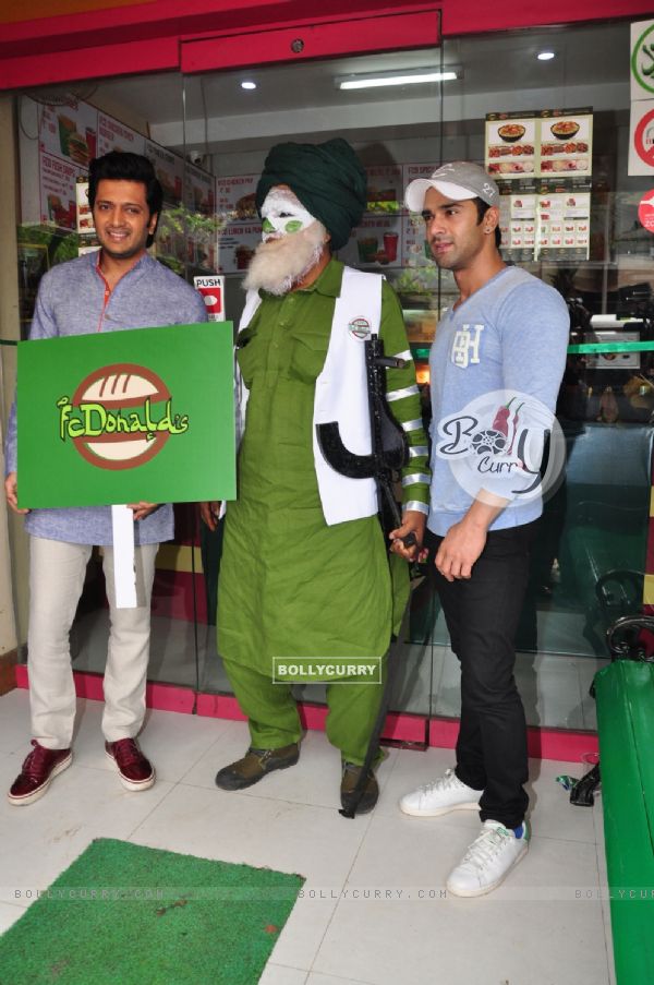 Pulkit Samrat and Riteish Deshmukh at Inaugration of Bangistan's Food Joint FC Donalds