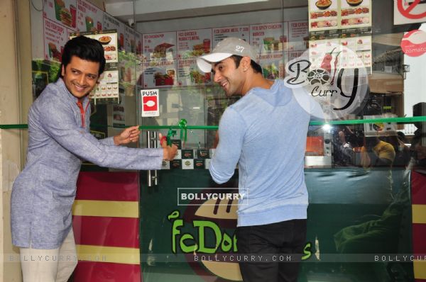 Riteish and Pulkit at Inaugration of Bangistan's Food Joint FC Donalds