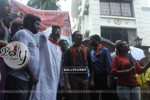 Protest Outside Neha Dhupia's Home