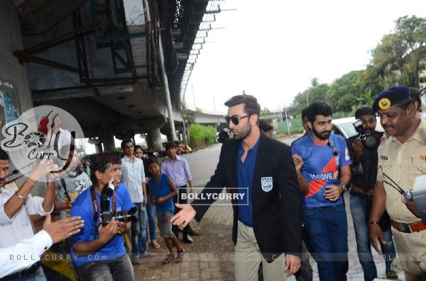 Ranbir Kapoor at an Event to Present Mumbai FC Raincoat for Mumbai Traffic Cops