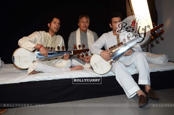Amjad Ali Khan With His Sons Shoots for Vande Mataram