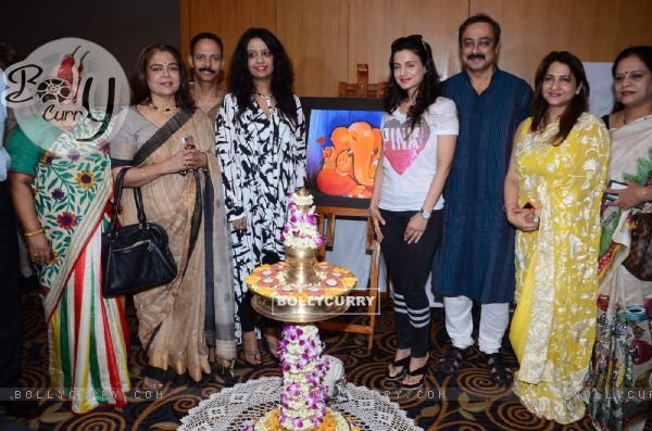 Ameesha Patel, Amruta Fadnavis, Reema Lagoo and Sachin Khedekar Snapped at an Art Exhibition