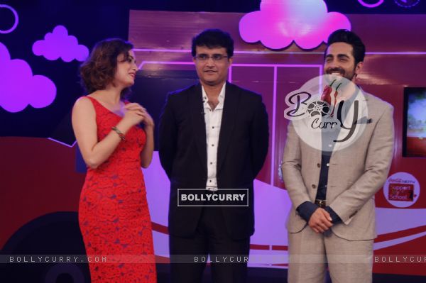 Dia, Ayushmann and Sourav Ganguly at Launch of Coca-Cola India & NDTV Support My School Initiative