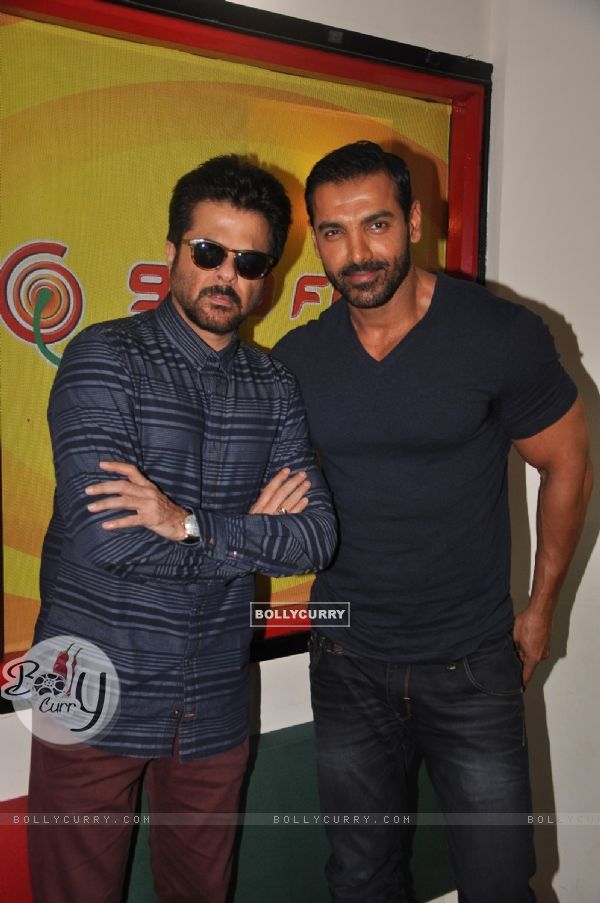 Anil Kapoor and John Abraham at the Promotions of Welcome Back on Radio Mirchi
