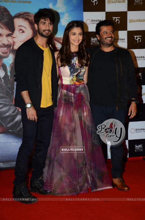 Shahid, Alia and Vikas Bahl at Trailer Launch of Shaandaar