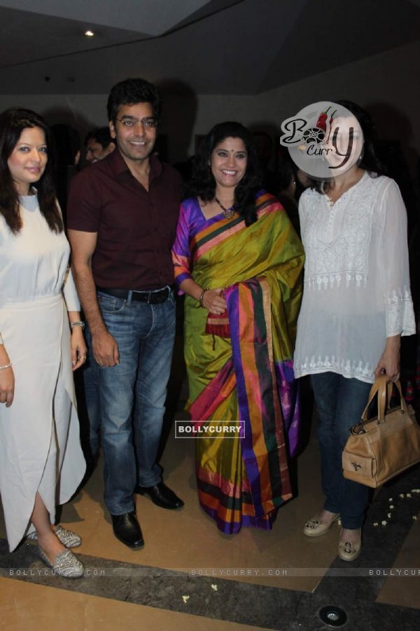Aditi and Arzoo Govitrikar, Ashutosh Rana and Renuka Shahane at Premiere of Marathi Movie 'Highway'