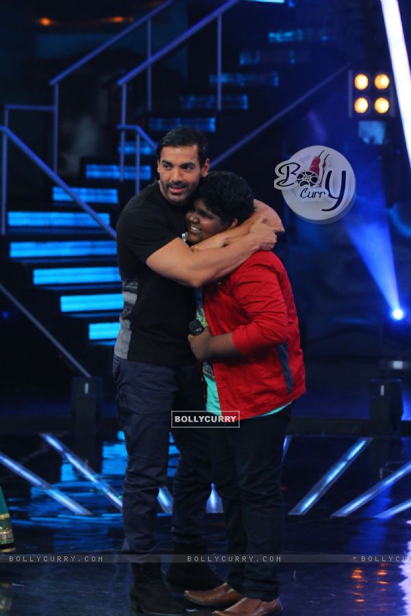 John Abraham for Promotions of Welcome Back on Indian Idol Junior