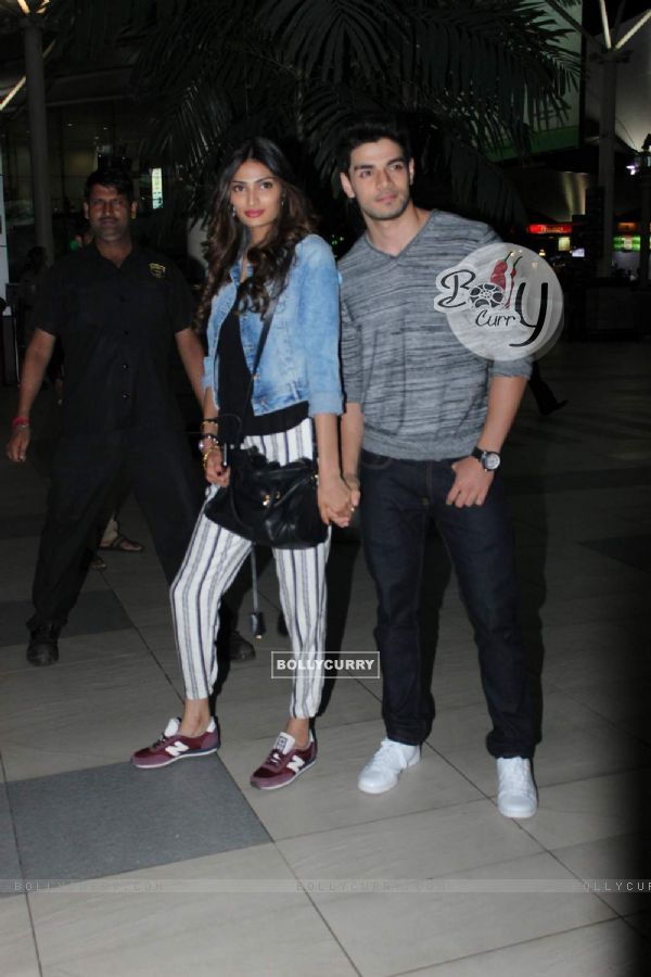 Sooraj Pancholi and Athiya Shetty Snapped at Airport