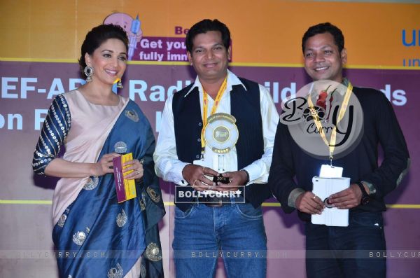 Madhuri Dixit With Award Winners at Unicef Event