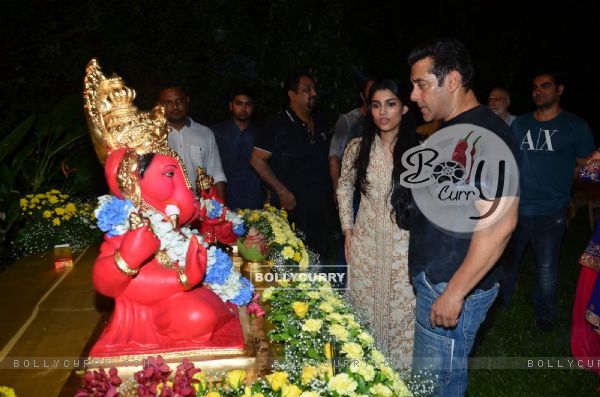 Salman Khan with Alizeh Agnihtri During His Ganesh Visarjan Procession