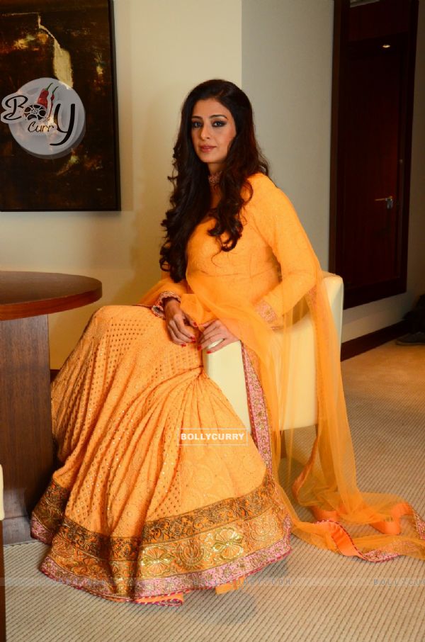 Tabu poses for the media at the Launch of Mayyur Girotra Store in Dubai