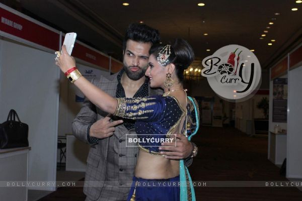 Rithvik Dhanjani and Rashami Desai at the Globoil Awards