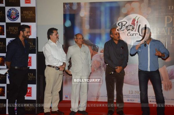 Salman Khan interacts with the audience at the Trailer Launch of Prem Ratan Dhan Payo