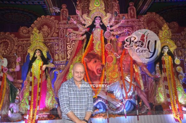 Anupam Kher Snapped at Durga Pooja