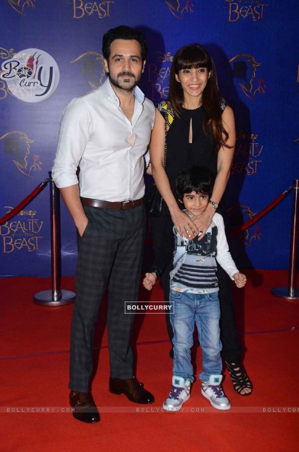 Emraan Hashmi with his Family at Screening of Beauty and The Beast