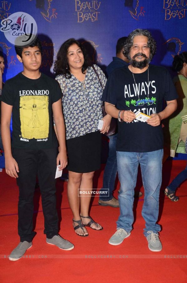 Amol Gupte with his Family at Screening of Beauty and The Beast