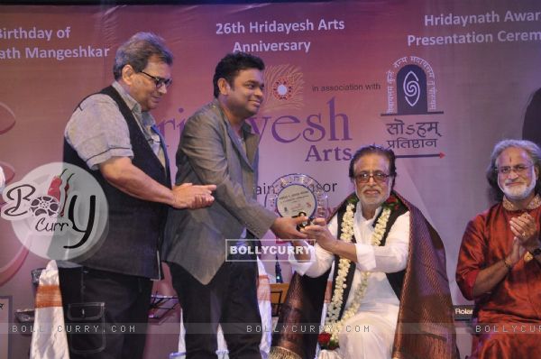Subhash Ghai, A R Rahman and Hridaynath Mangeshkar at 26th Hridayesh Arts Anniversary Event