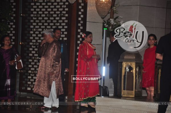 Shabana Azmi and Javed Akhtar were snapped at Nita Ambani's Birthday Bash