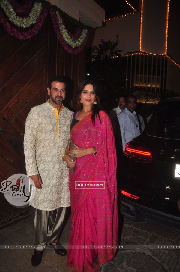 Ronit Roy and Neelam Singh at Big B's Diwali Bash