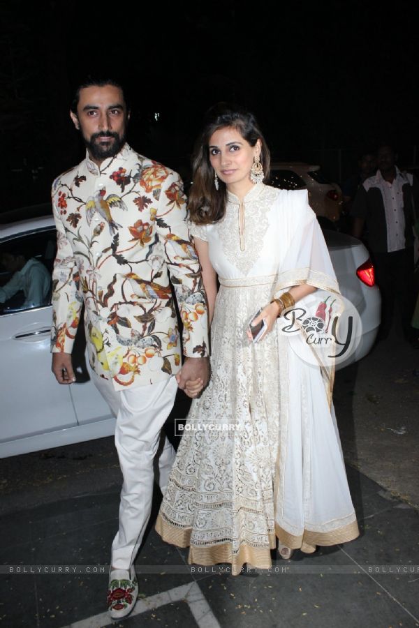 Kunal Kapoor was snapped with Wife at Anil Kapoor's Diwali Bash