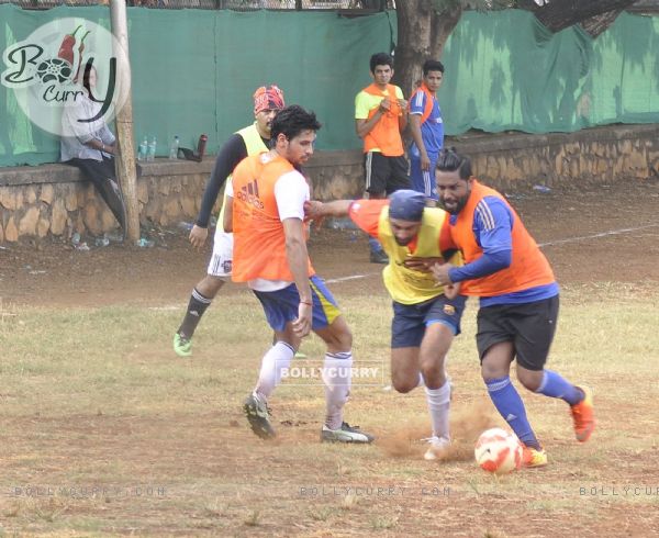 Ranbir Kapoor and Sidharth Malhotra Snapped Playing a Friendly Soccer Match