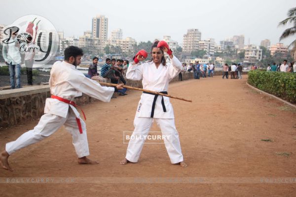 Six Time National Champion Sandhya Shetty, a black belt in Karate Goju Ryu style